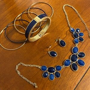 Navy and Gold Jewelry Set